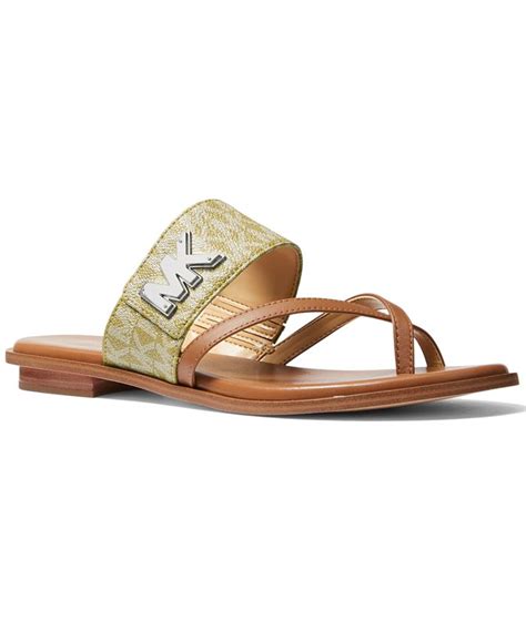 michael kors sidney flat sandals|michael kors closed toe sandals.